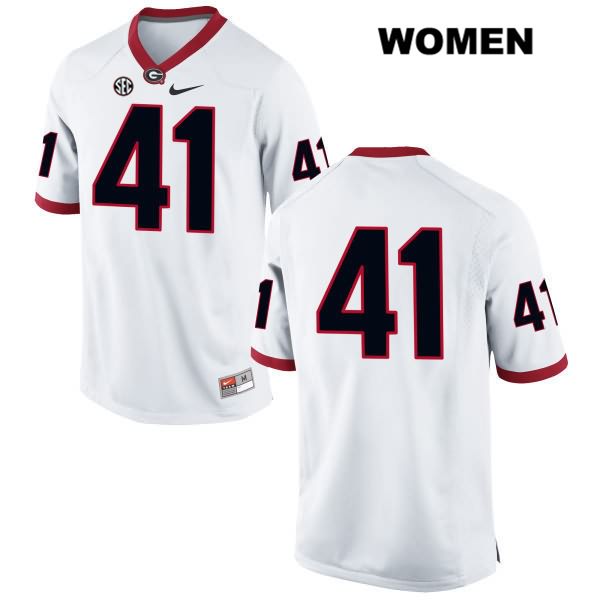 Georgia Bulldogs Women's Eric Stokes #41 NCAA No Name Authentic White Nike Stitched College Football Jersey CSW1256QI